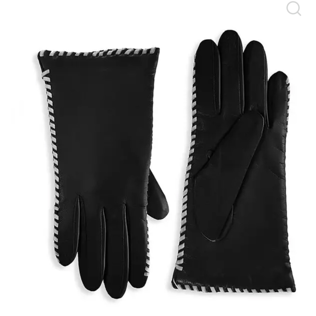 Saks Fifth Avenue Whipstitch Cashmere Lined Leather Gloves
